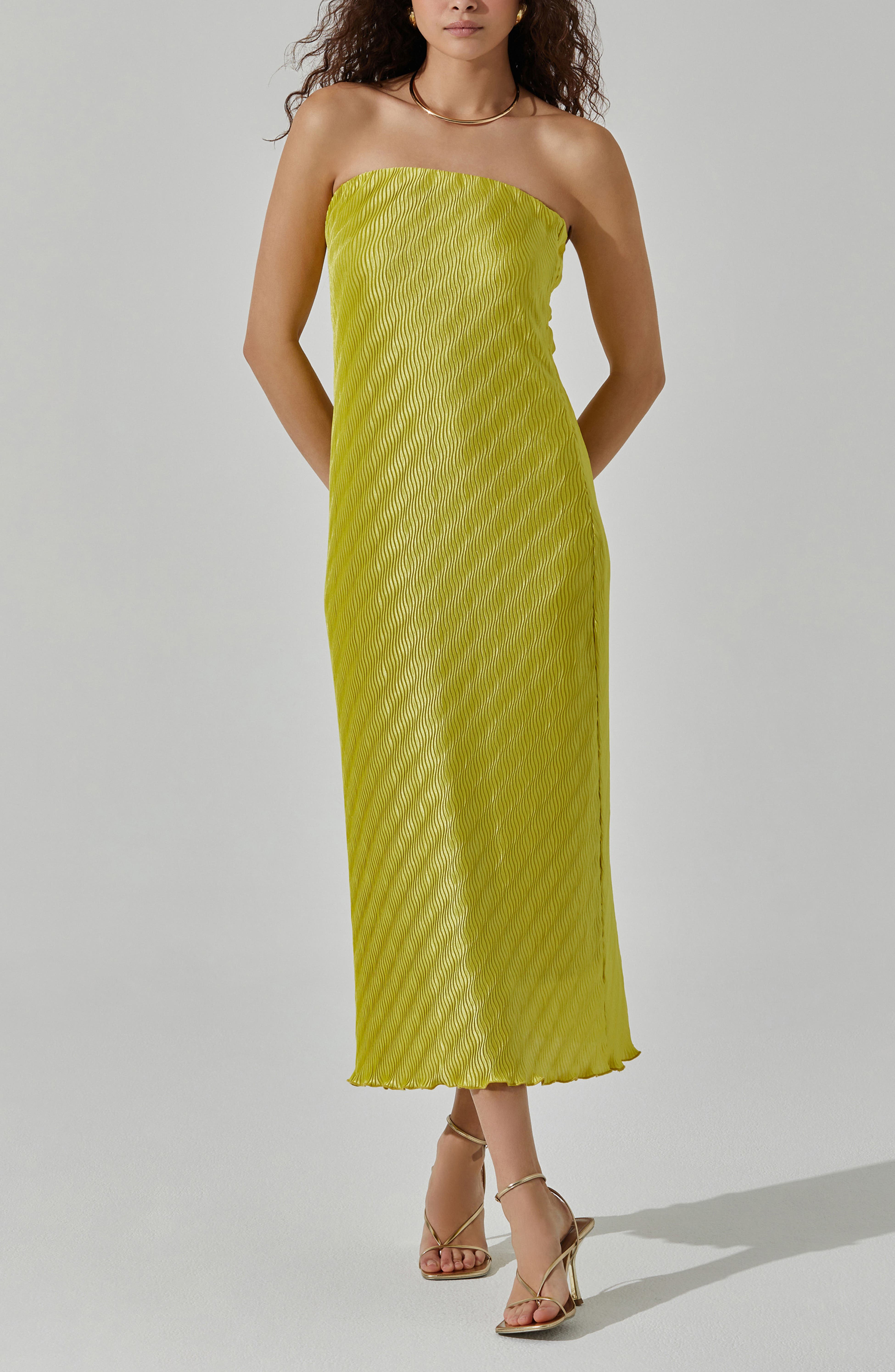 STRAPLESS TUBE MIDI DRESS