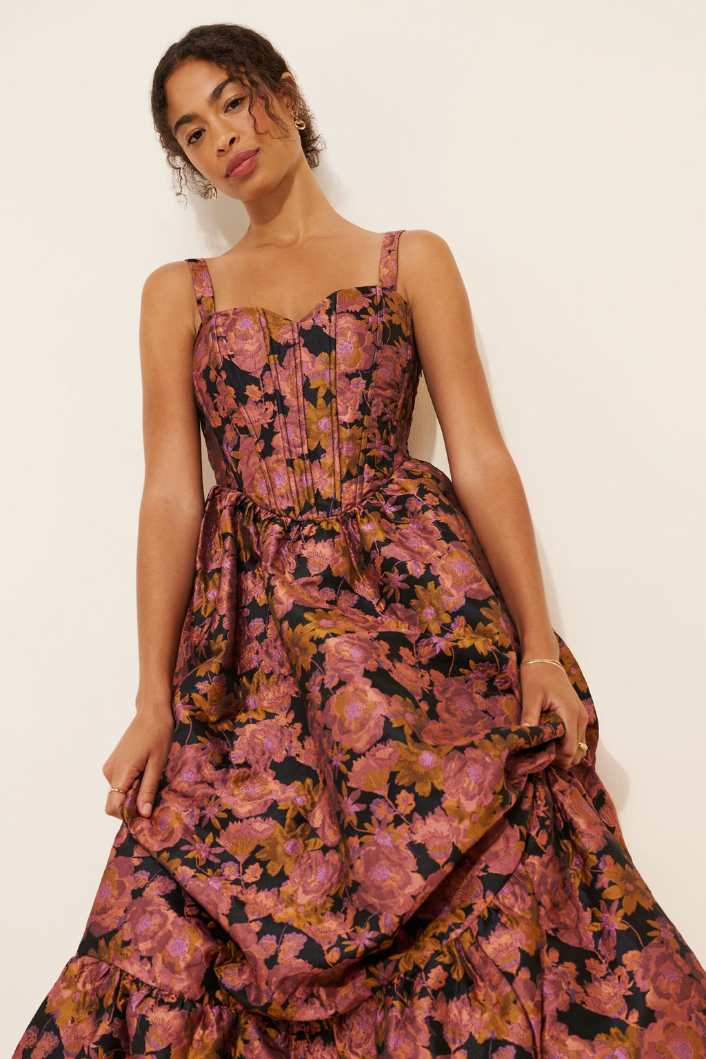 CORSET BROCADE MAXI DRESS