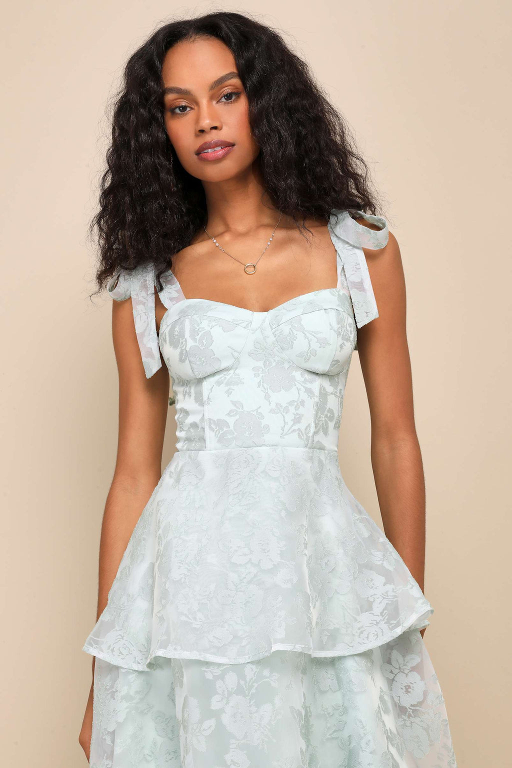 TIE-STRAP BUSTIER MIDI DRESS