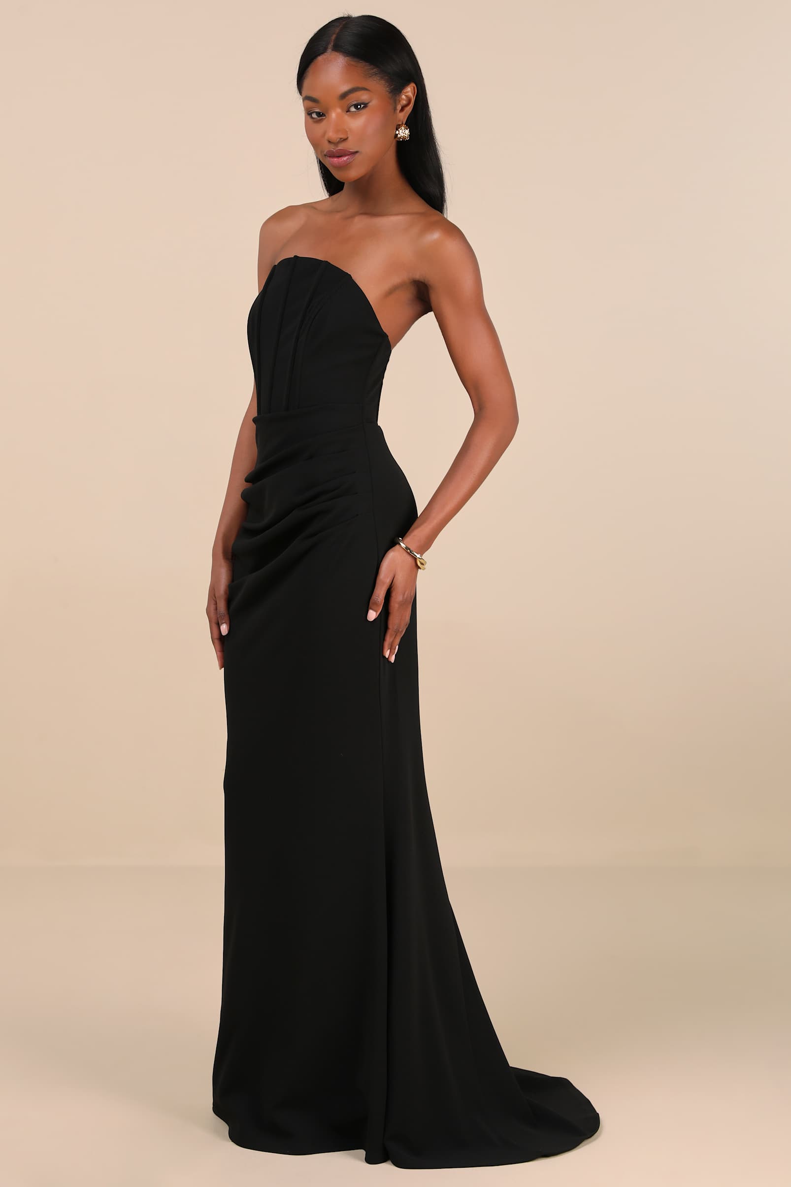 STRAPLESS CORSET MAXI DRESS