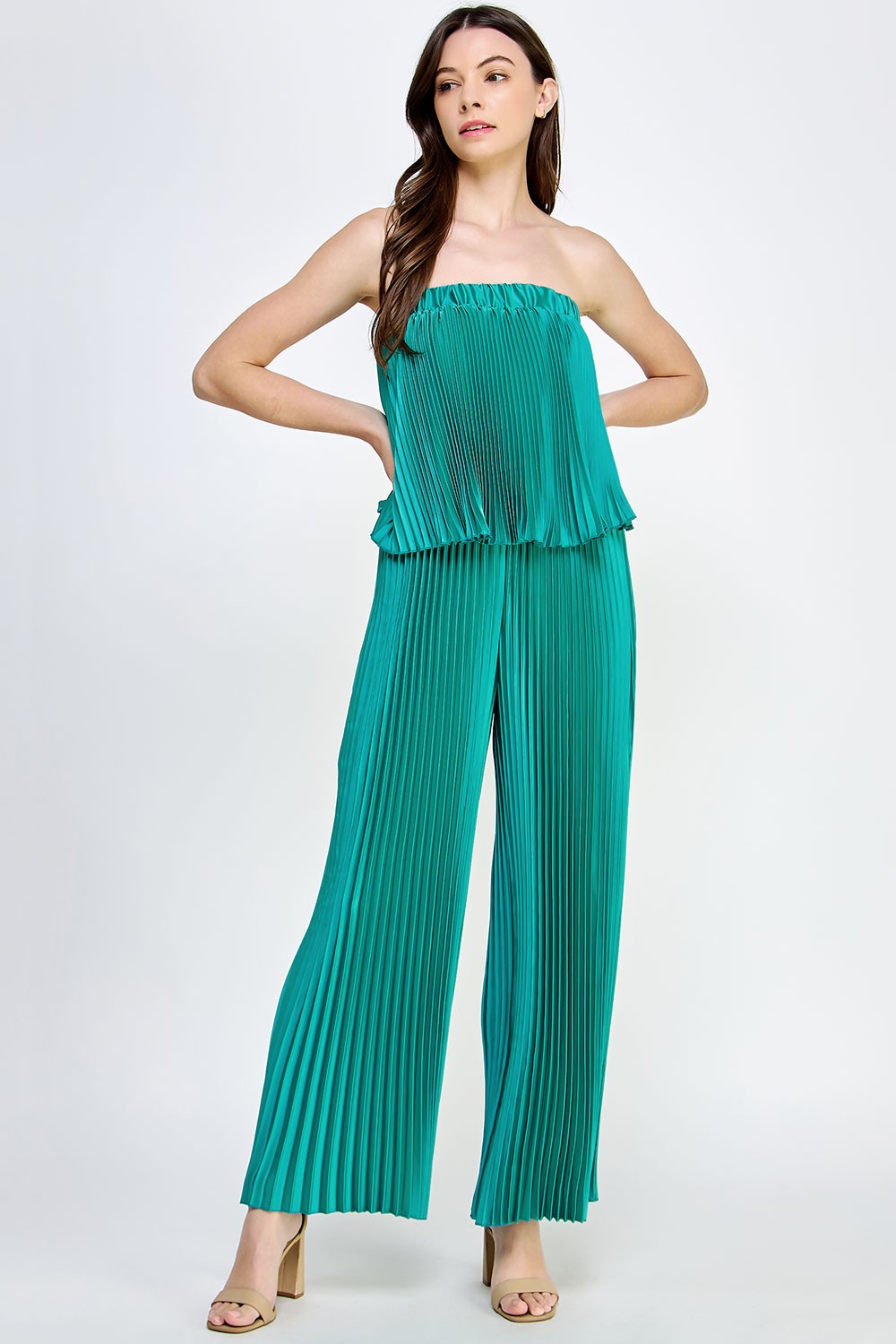 PLEATED TUBE JUMPSUIT