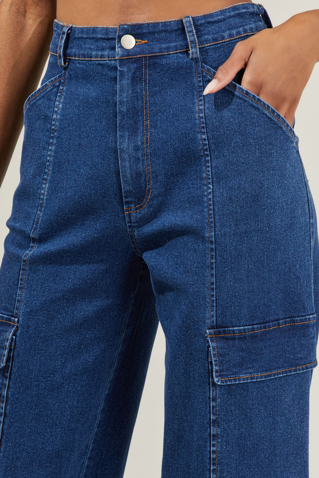 DENIM CARGO PANTS