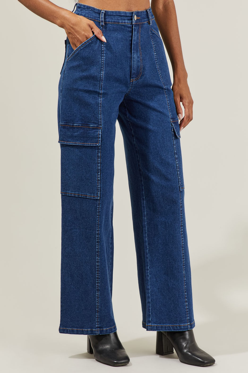 DENIM CARGO PANTS