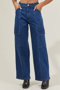 DENIM CARGO PANTS