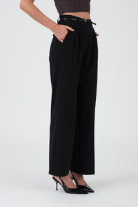 HIGH WAIST PLEATED WIDE LEG DRESS PANTS