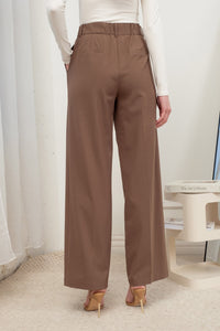 HIGH WAIST PLEATED WIDE LEG DRESS PANTS