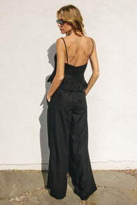 WIDE LEG BELTED PANTS