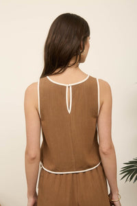 LINEN CROP TOP/MINI SKORT