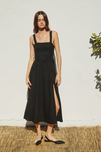 BUCKLE MAXI DRESS