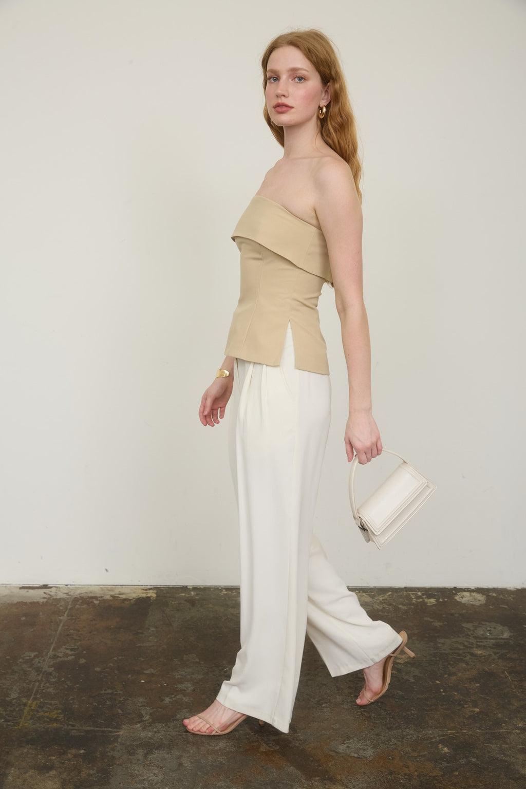 FOLD OVER STRAPLESS TOP