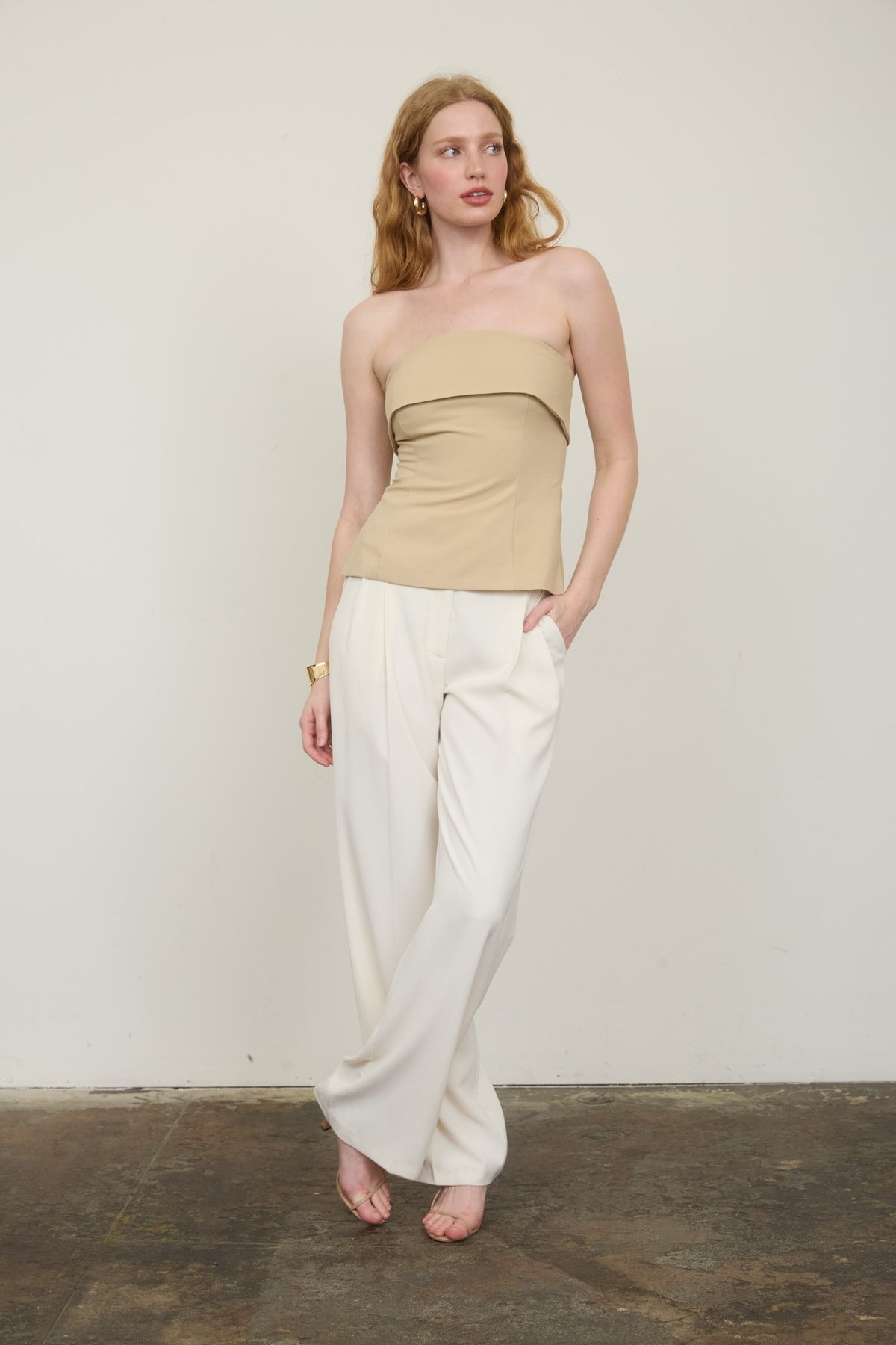 FOLD OVER STRAPLESS TOP