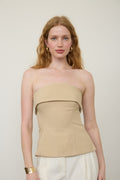 FOLD OVER STRAPLESS TOP