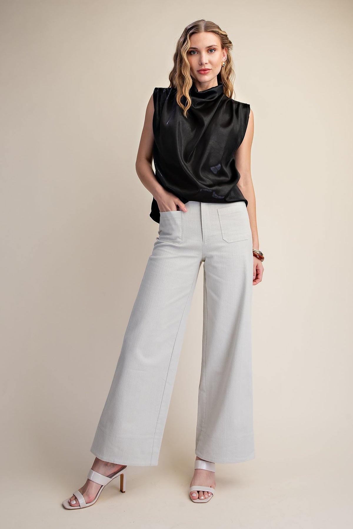 HIGH RISE WIDE LEG STRETCHY JEANS