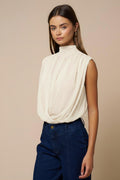 MOCK NECK SLEEVELESS TOP
