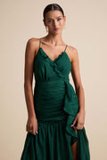 RUCHED MIDI DRESS