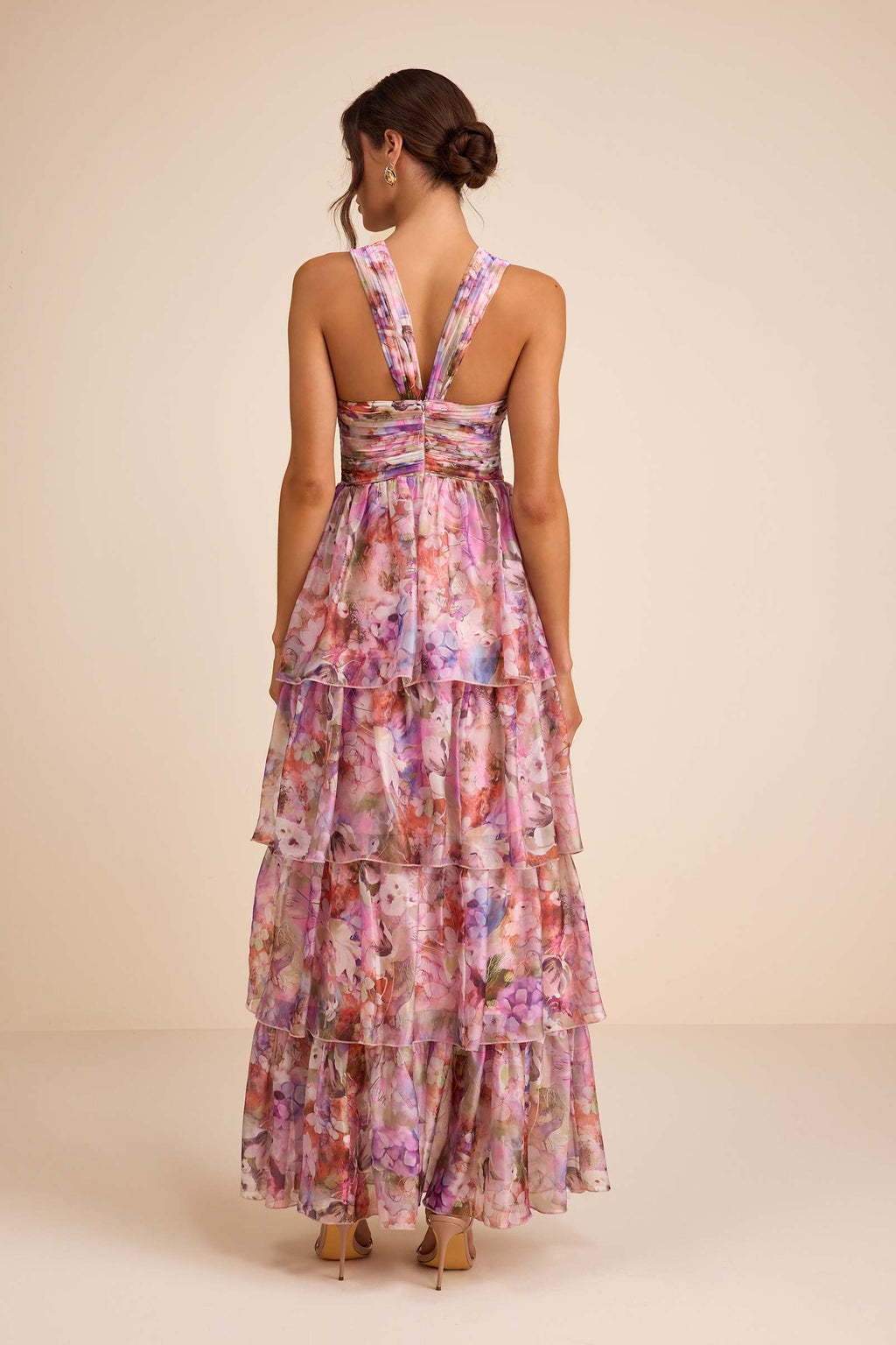 ORGANZA TIERED MAXI DRESS