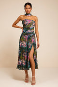 STRAPLESS MIDI DRESS & SCARF SET