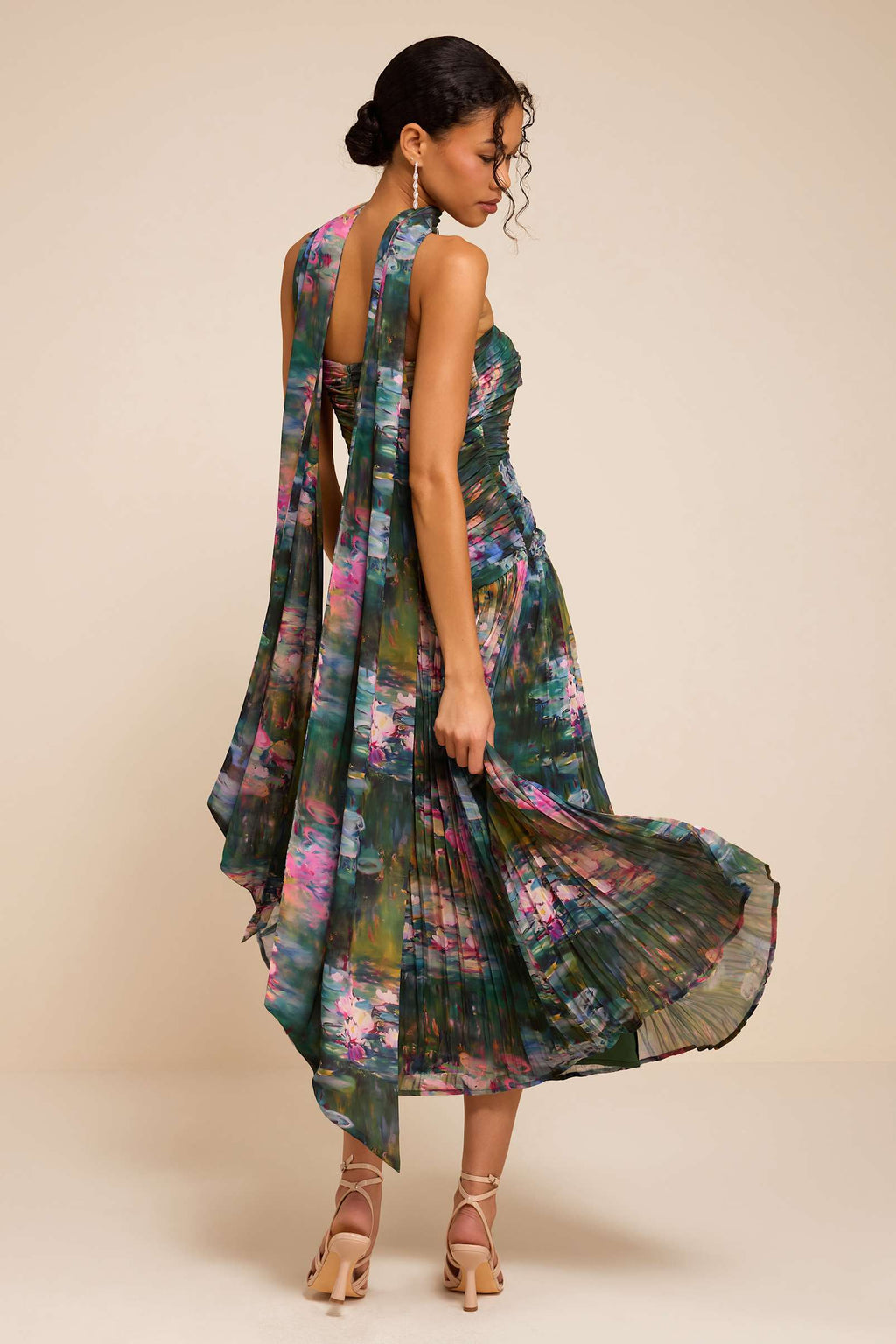 STRAPLESS MIDI DRESS & SCARF SET