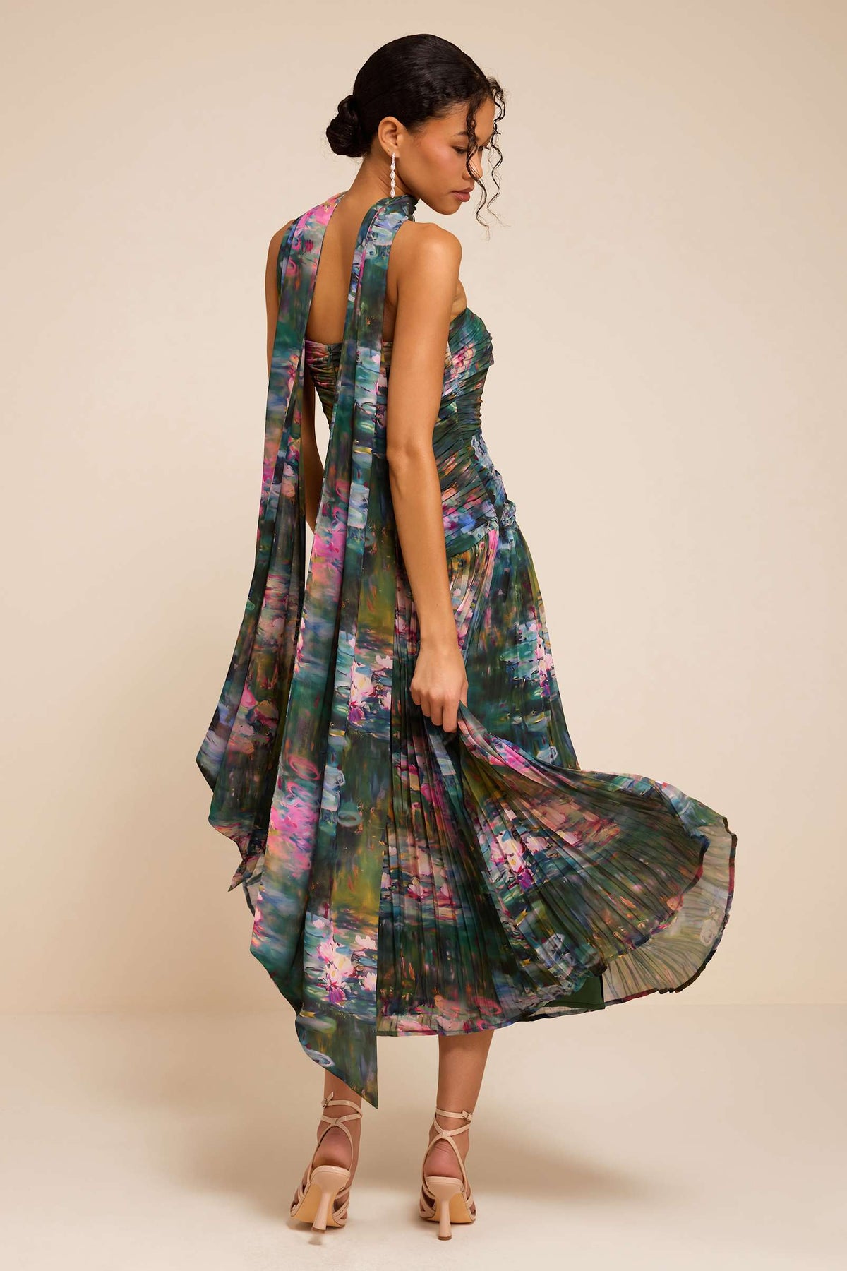 STRAPLESS MIDI DRESS & SCARF SET