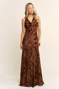 COWL NECKLINE MAXI DRESS