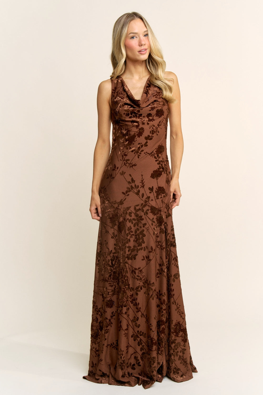 COWL NECKLINE MAXI DRESS