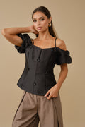 SPAGHETTI STRAP EMBELLISHED TOP