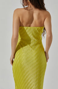 STRAPLESS TUBE MIDI DRESS