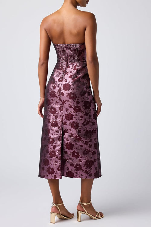 CORSET STRAPLESS MIDI DRESS