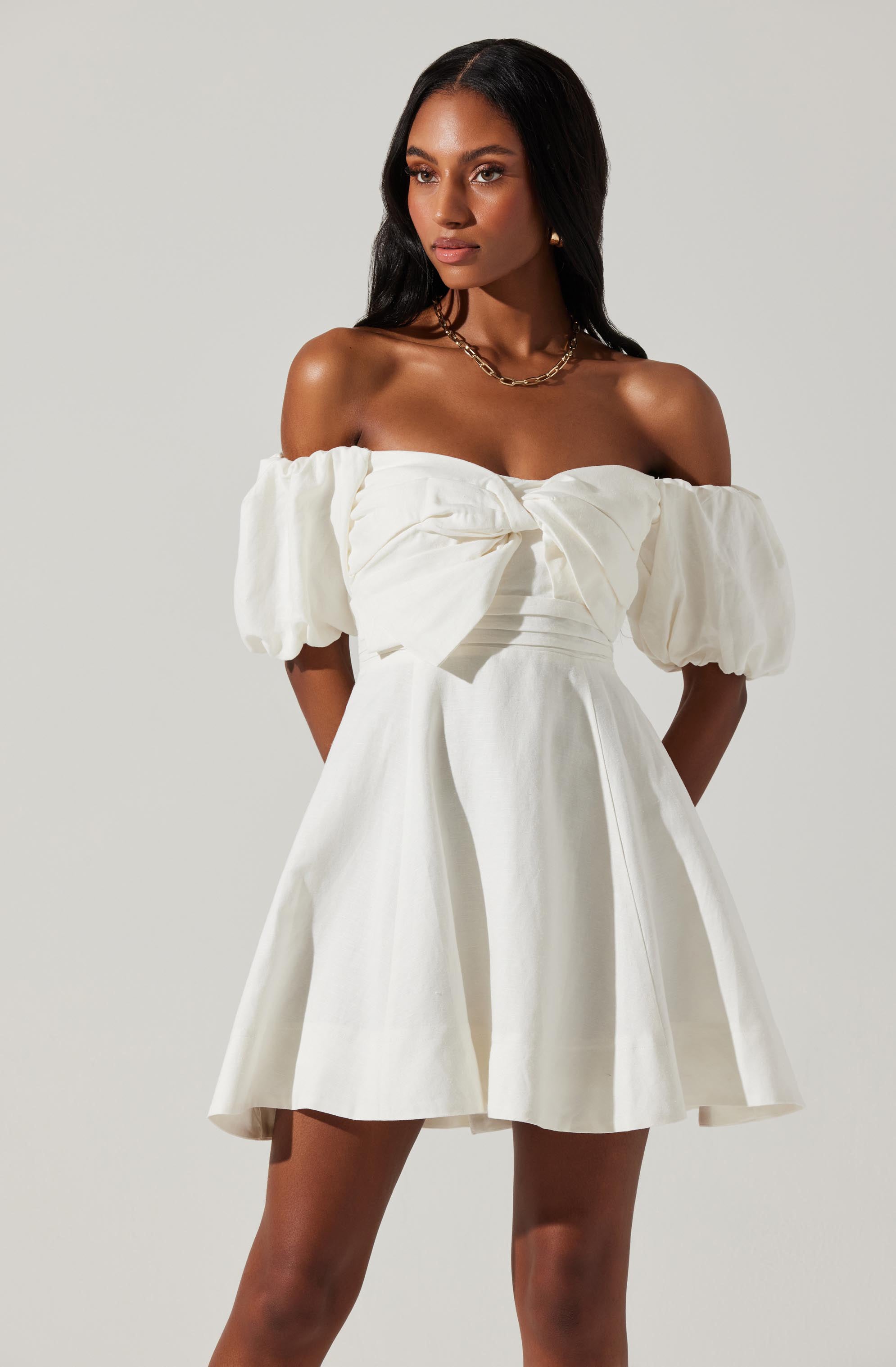 OFF-SHOULDER MINI DRESS