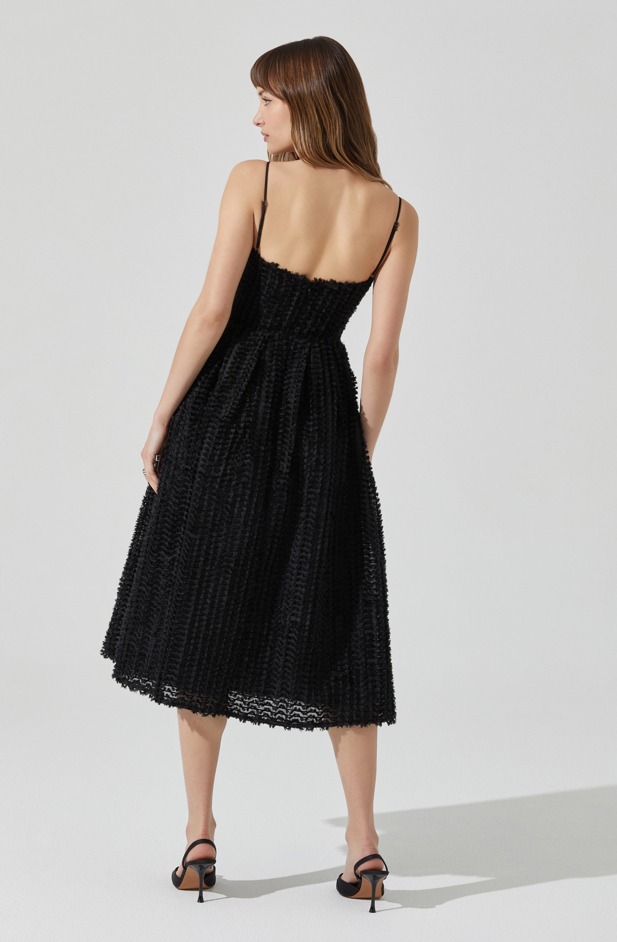 TEXTURED MIDI DRESS