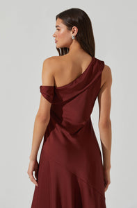 SATIN OFF SHOULDER DRESS