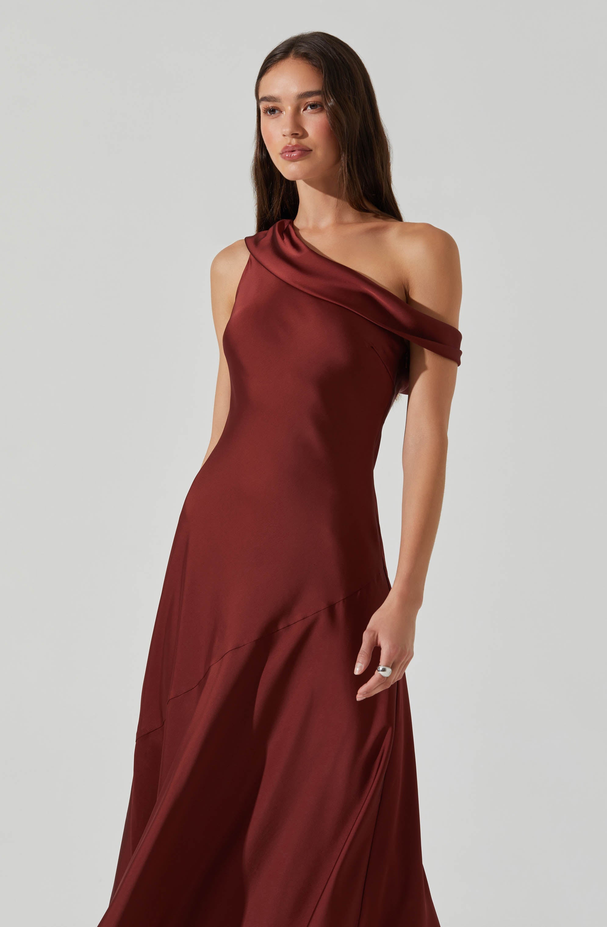 SATIN OFF SHOULDER DRESS