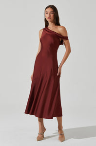 SATIN OFF SHOULDER DRESS