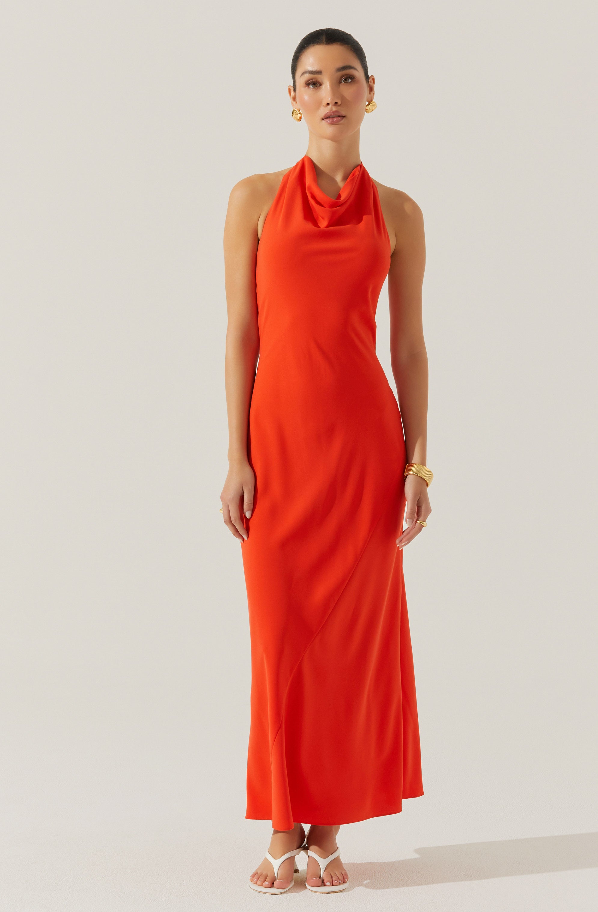 COWL NECK HALTER DRESS