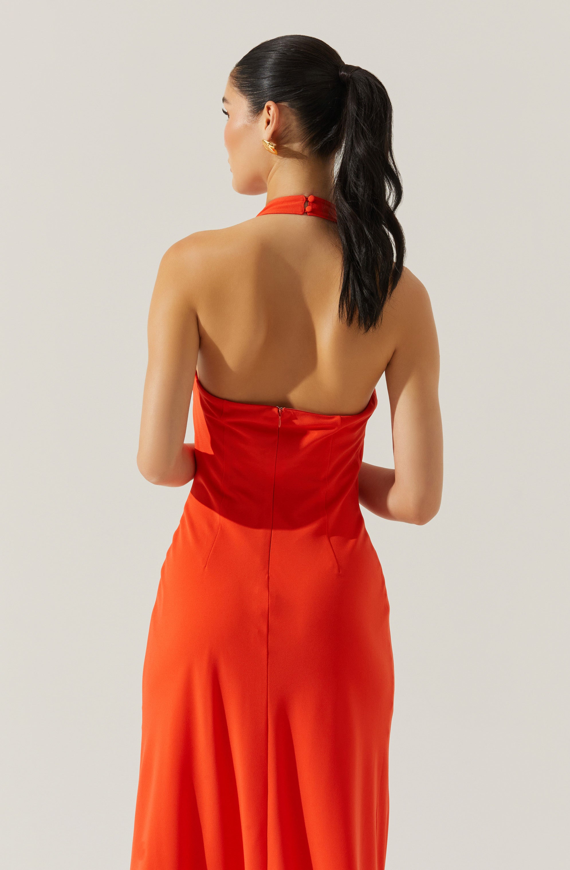 COWL NECK HALTER DRESS
