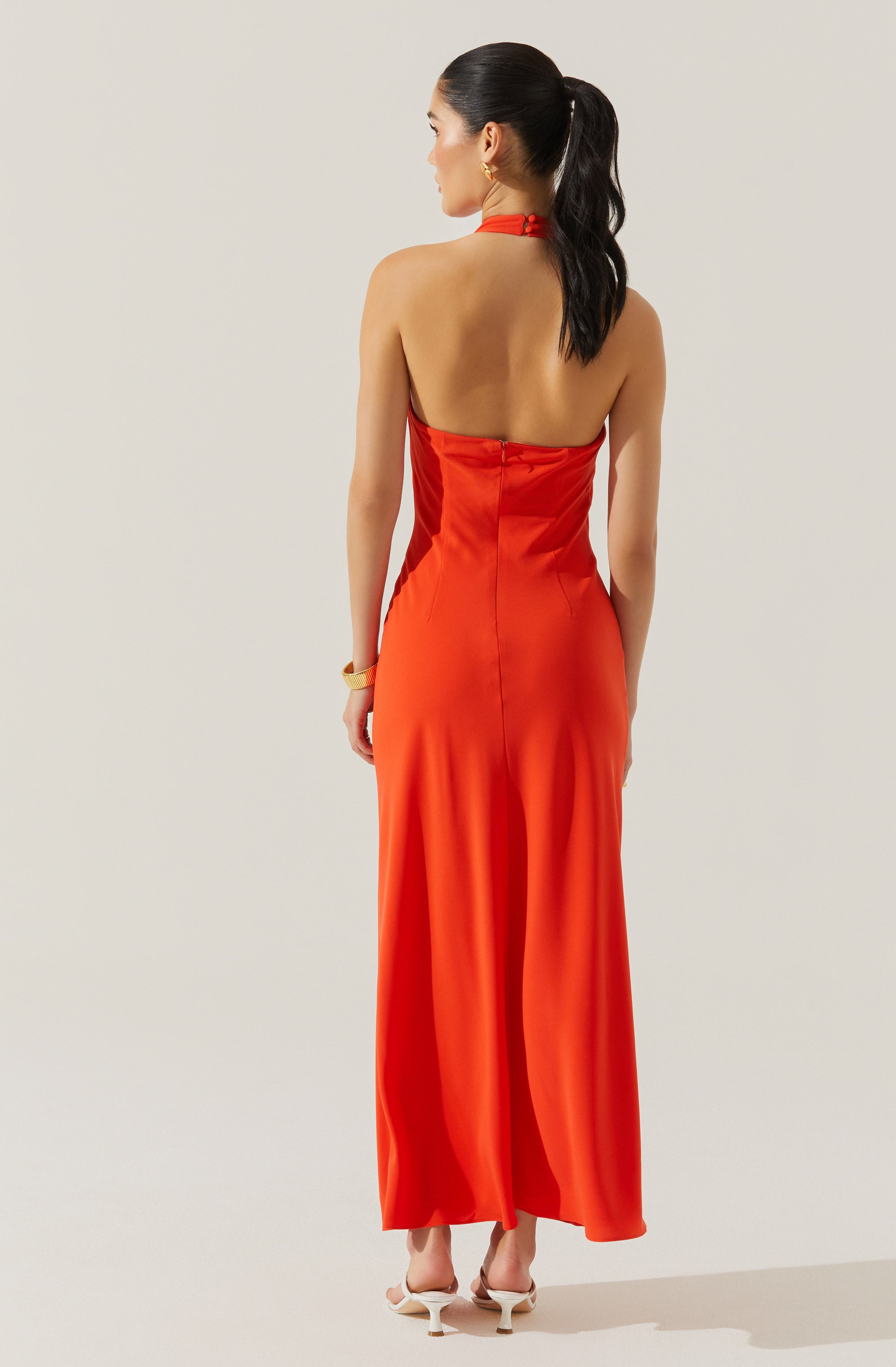 COWL NECK HALTER DRESS