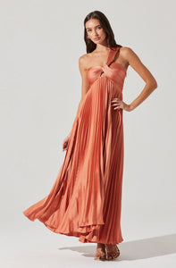 PLEATED MAXI DRESS