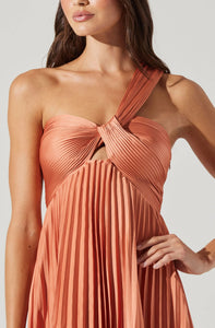 PLEATED MAXI DRESS