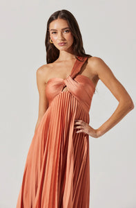 PLEATED MAXI DRESS
