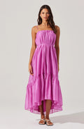 TIERED HIGH-LOW MAXI DRESS