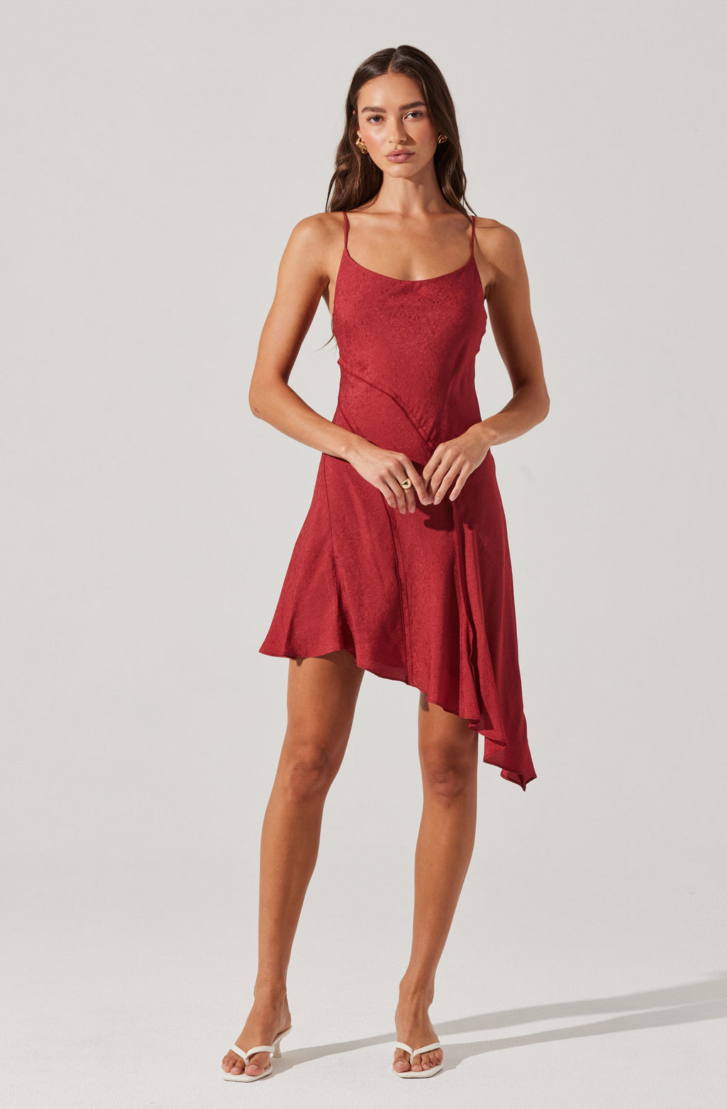ASYMMETRICAL SLIP MINI DRESS