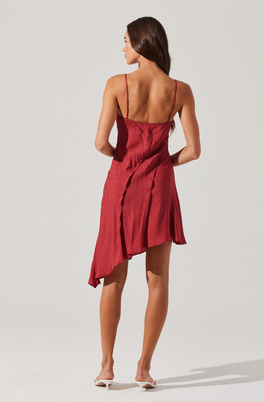 ASYMMETRICAL SLIP MINI DRESS