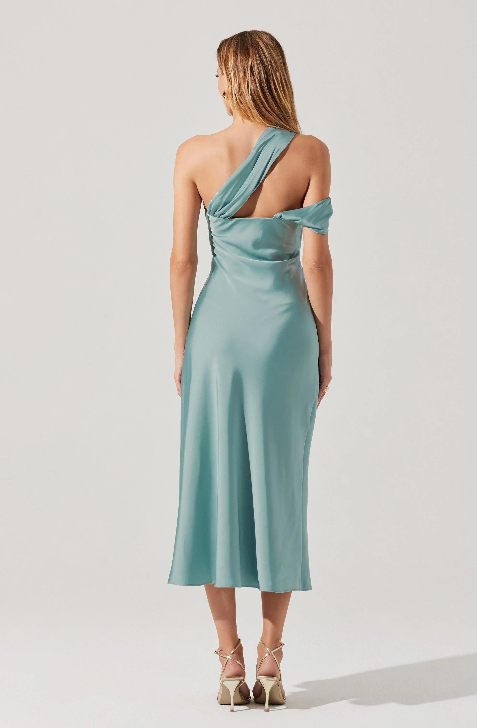 ONE SHOULDER MIDI DRESS