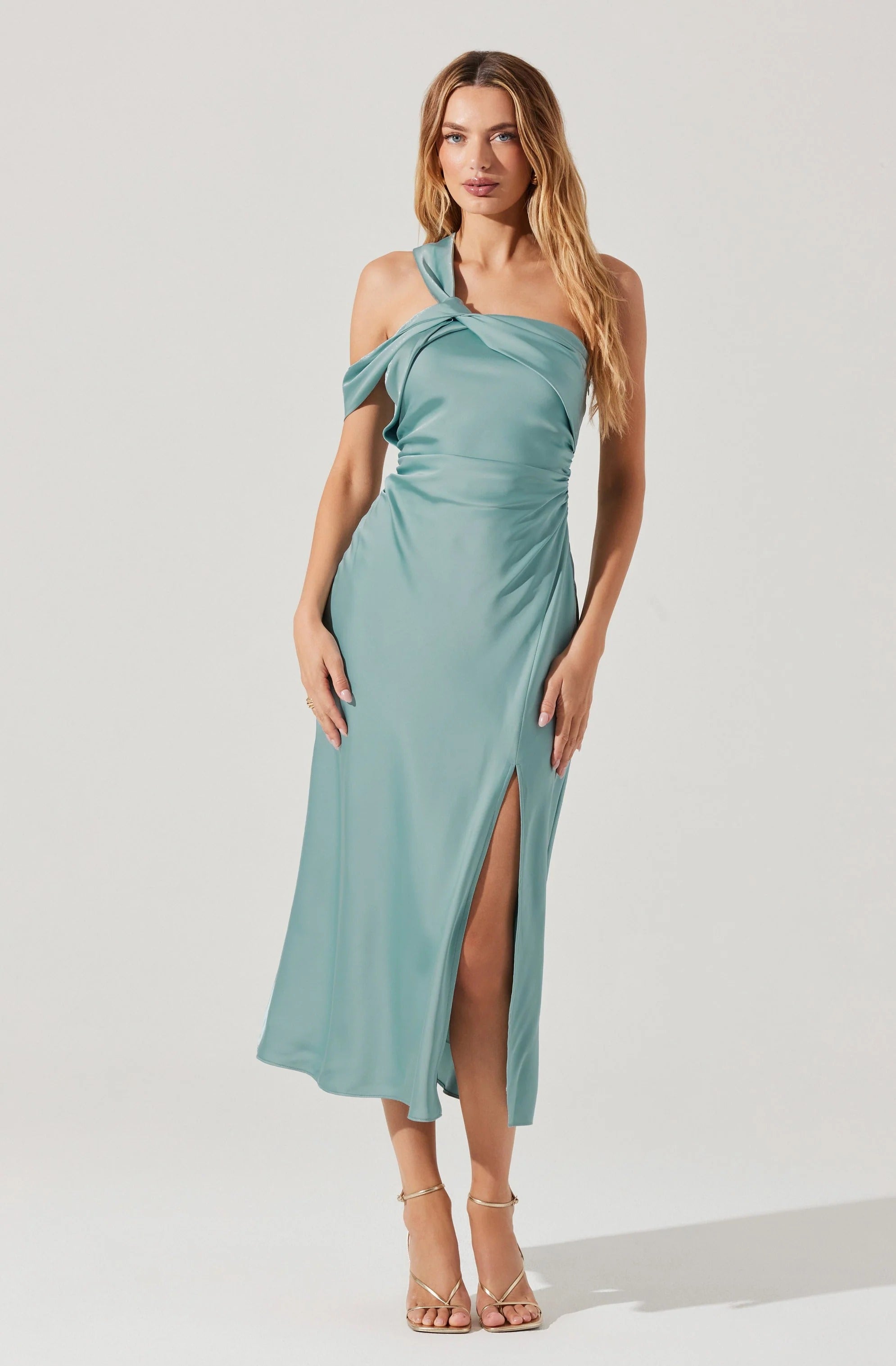 ONE SHOULDER MIDI DRESS