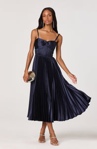 SWEETHEART PLEATED MIDI DRESS