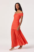 MAXI KNIT OFF‑SHOULDER DRESS