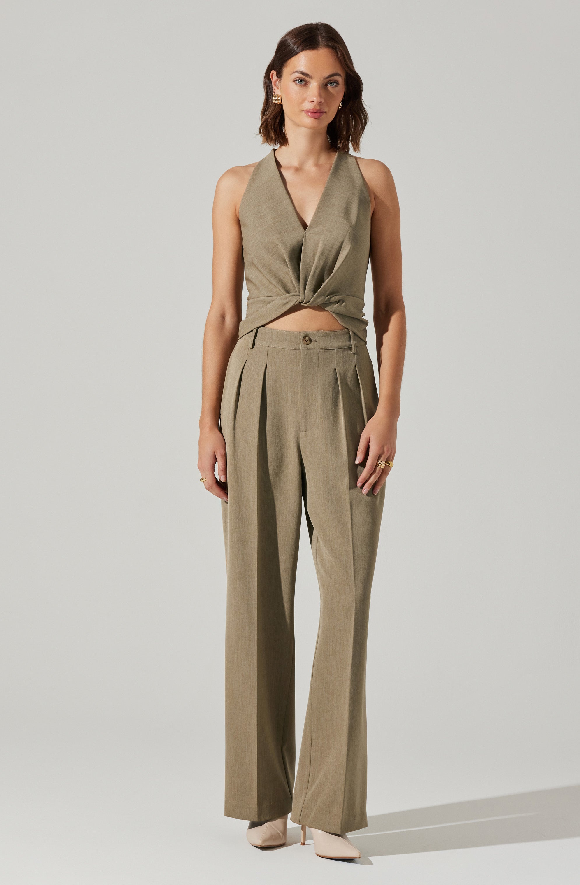 HIGH WAISTED TROUSER PANTS