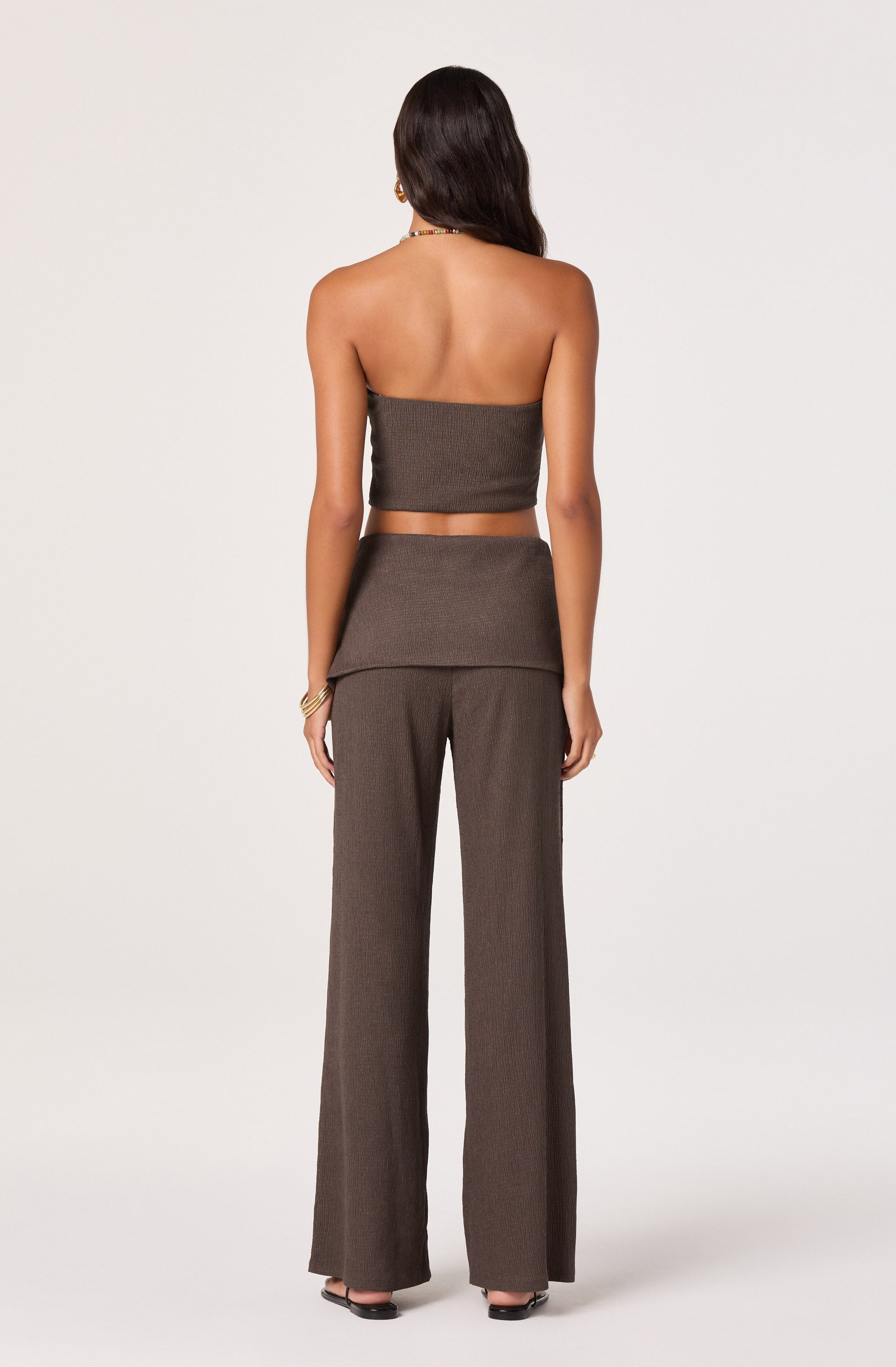 SKIRT-PANEL WIDE LEG PANTS