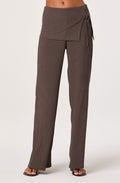 SKIRT-PANEL WIDE LEG PANTS