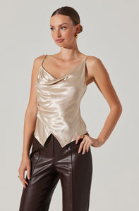 DRAPED SATIN TOP